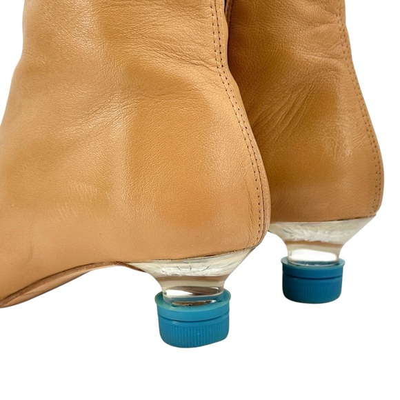 MIISTA Veronika Embellished Leather Ankle Boots - Water Bottle Cap Heel Booties - Picture 9 of 12